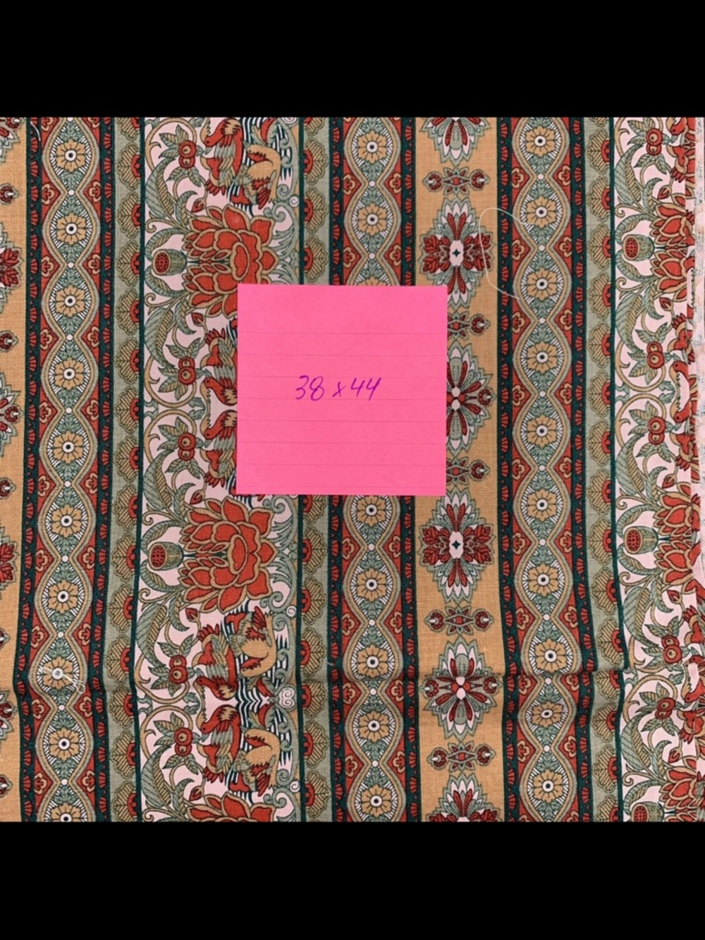 Vtg Jinny Beyer For Mr. RJR Fashion Fabrics Floral Stripe Pink Green 38"x44" - Picture 2 of 11